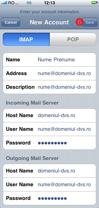 Configurare cont client Apple iPhone/iPad/iPod Touch