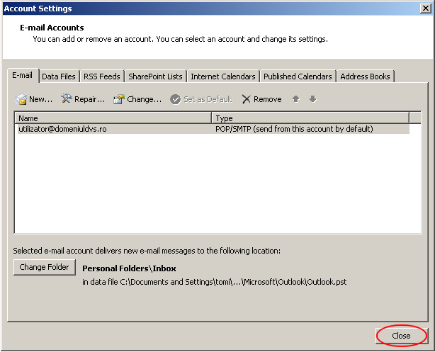 Configurare cont client Microsoft Outlook 2007