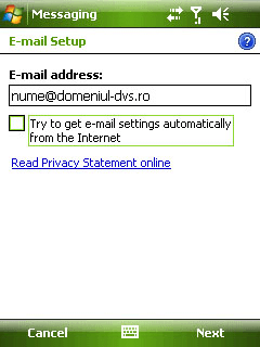 Configurare cont client Windows Mobile 6.x