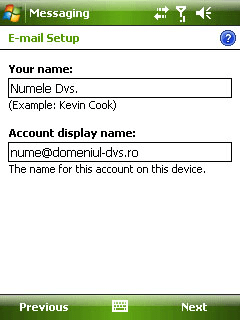 Configurare cont client Windows Mobile 6.x