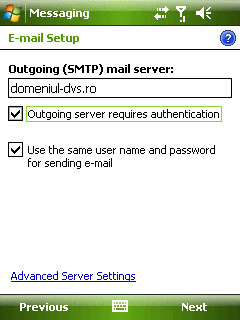 Configurare cont client Windows Mobile 6.x