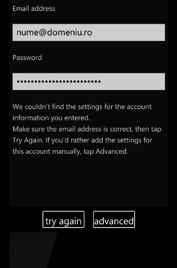 Configurare cont client Windows Phone Mobile 7